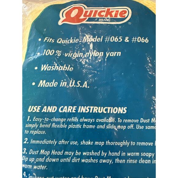 Quickie Swivel-Flex Dust Mop Refill #0654 Type D New Sealed NIP USA - Picture 4 of 5